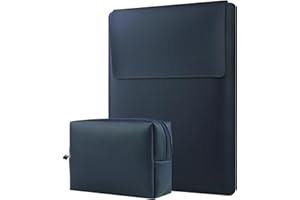 HoYiXi 13 14'' Custodia in pelle Impermeabile con Supporto regolabile Compatibile con MacBook Pro 14 2021 / MacBook Air 13 M1 2021 2020 2019 2018 / MacBook Pro 13 2016-2021, Portatile Borsa blu