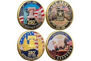 Fituenly 4 stycken guldpläterade samlarobjekt för USA:s 250-årsjubileum (1776–2026)