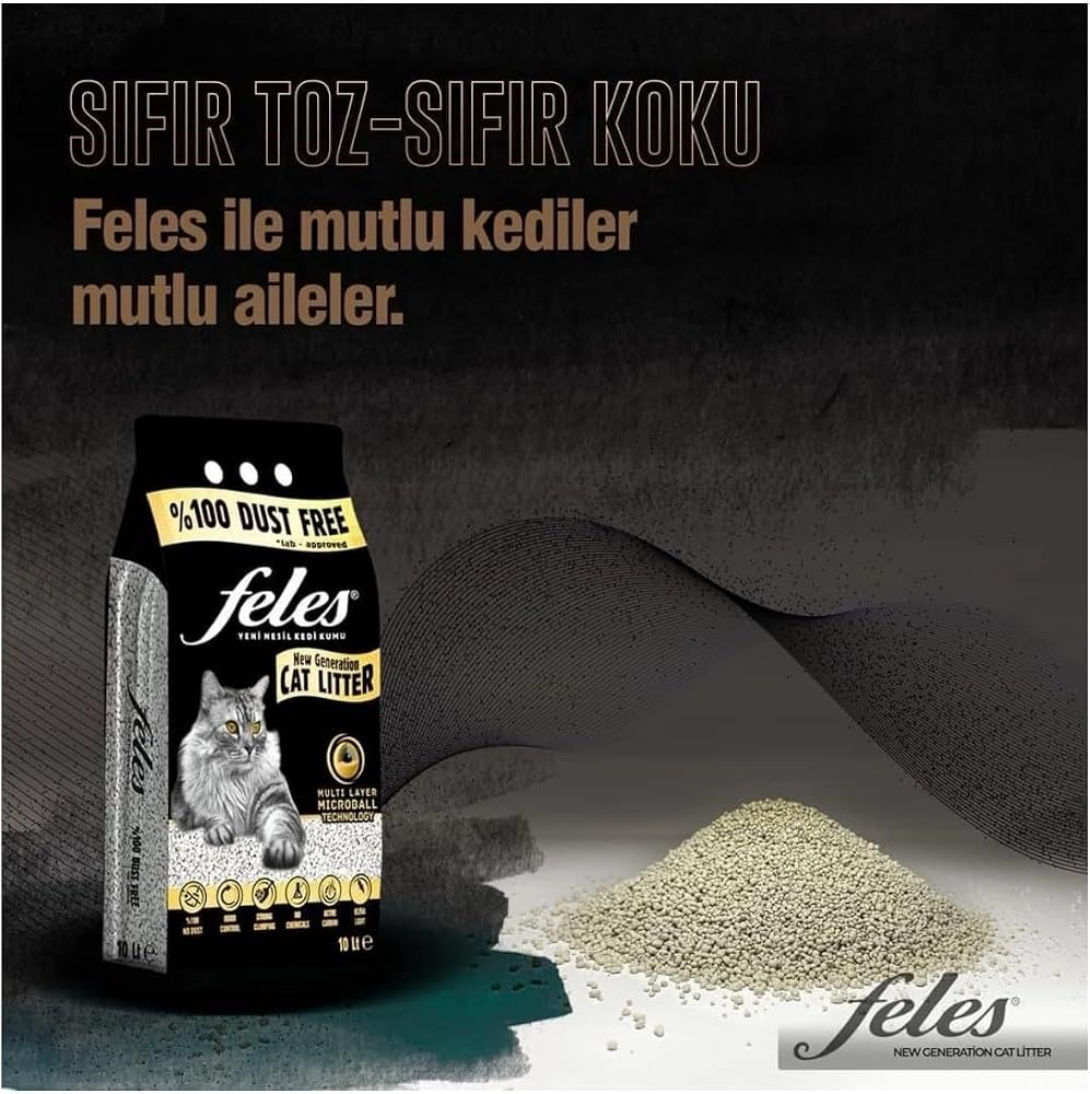 Feles Kedi Kumu 10 Lt Aktif Karbonlu
