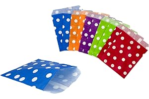 PAKNOR 50 färgglada papperspåsar 13 x 17 cm, godispåsar för att packa presenter, födelsedagspresenter, bröllop, fester etc. (