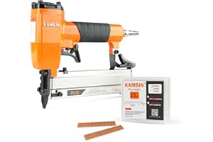 KAMSIN P630 23 Gauge Pneumatic Micro Headless Pin Nailer Kit with 10,000PCS Pin Nails, with Safety Trigger, Accepts 12-30mm Pin Nails, Air Power Headless Pin Nail Gun for Crafts, Cabinets