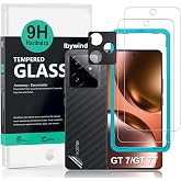 Ibywind Screen Protector for Realme GT 7/GT 7T 5G, 2 Pieces 9H Hardness Tempered Glass and Camera Lens Protector, Easy to Ins