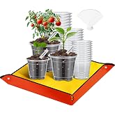 Mactoou 30 Pieces Plastic Flower Pot with Gardening Mat, 3.5" 4" 5" Transparent Orchid Planter with Drainage Holes for Indoor