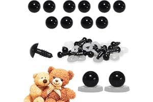 celloexpress 5mm Solid Black Eyes with Plastic Backs - Safety Eyes for Soft Toy or Teddy Bear Making - Pack of 5 Pairs