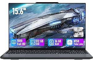 KAQIMOCI 15,6 Pulgadas Ordenador Portátil 16GB RAM DDR4 512GB SSD Processor N150 (4C, 4T hasta 3,6 GHz) IPS FHD WIN11 Pantalla PC Portátil WiFi BT Teclado Numérico Retroiluminado Desbloqueo Por Huella Dactilar