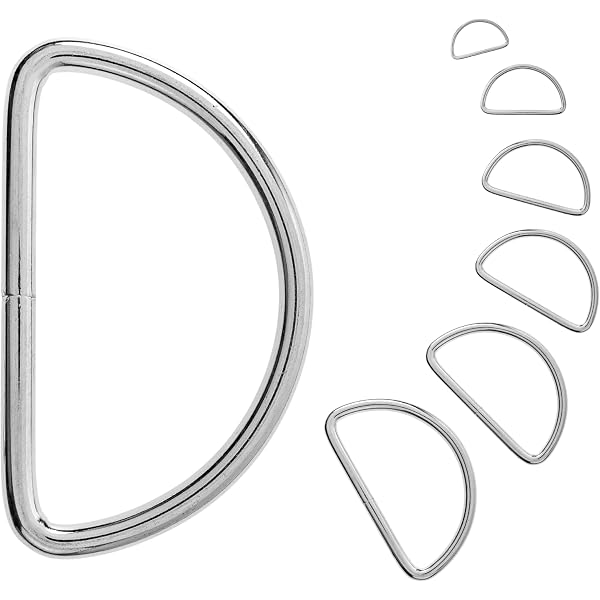 PATIKIL 6 Anelli A D Triangolari Saldati In Acciaio Inox 304, 50x4 Mm Per Cinghie, Collari, Fai Da Te