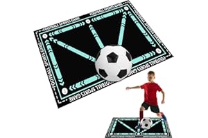 JINTANG Football Training Mat,60 * 90cm Soccer Training Mat Non Slip,Ball Football Mastery Mat,Ball Control Training Mat, Football Skills Mat, Gym Mat Football Step Training Mat For Kids Teenager Gift Indoor