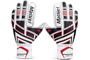 Malker Torwarthandschuhe Fußball Handschuhe für Erwachsene und Jugend Kinder mit Fingerschutz, Stärken Grip， rutschfeste，Ausrüstung Verhindert von Verletzungen