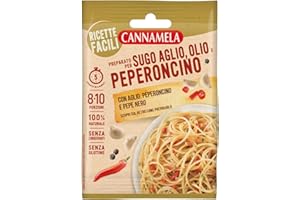 Cannamela, Ricette Facili, Preparato per Sugo Aglio Olio e Peperoncino, Senza Glutine, Pronto in 5 Minuti, Busta da 8-10 Porzioni