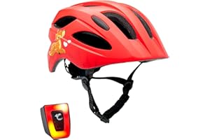 CRAZY SAFETY Casco da bicicletta con luce per bambini e ragazzi | Taglia 54-58 I | Casco da bicicletta per bambini e ragazzi | Luce LED