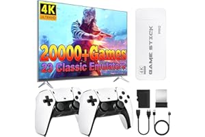 SCRIMEMO 2025 Upgrade Retro Konsole, Game Stick mit 20,000+ Spielen Plug & Play HDMI TV, inkl. 2 Controllern, Geschenk für Familie & Erwachsene (Pro-Edition)