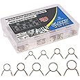 Glarks 290Pcs Fuel Line Hose Water Pipe Air Tubing Spring Clips Clamps Assortment Kit - Size 5-13MM
