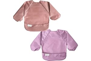 Tiny Twinkle Baby Lätzchen Mess Proof Baby Lätzchen Wasserdicht Fütterung Lätzchen Entwöhnung Lätzchen für Kleinkinder 6-24months Maschine waschbar und verstellbare Seite Verschluss Ideal für Reisen