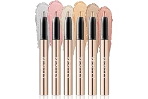 XINYUNXIN 6PCS Eyeshadow Stick, Multi-Coloured Eyeshadow Pencil Set, Waterproof Creamy Long-Lasting Eye Makeup, Natural & Shimmer Shades Contour Stick, Women's Make-up (#A)