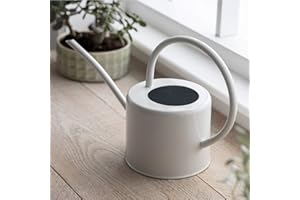 CKB LTD® Arrosoir d’intérieur en acier galvanisé de 1,9 L pour plantes d’intérieur, design contemporain en métal avec bec étroit et poignée haute (craie)