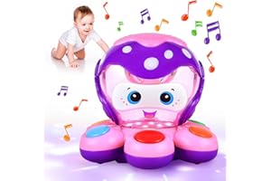 AIERRSON Baby Toys 6 to 12 Months,Musical Octopus Light Up Crawling Toys for Baby Girl Toys, Interactive Early Educational Toys for 1 Year Old Sound Toys Chirstmas Birthday Present