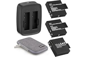 GeeKam S1050 akumulator (3-pak) z 2-kanałową ładowarką do AKASO V50 Elite, Goxtreme Blackhawk+/Blackhawk/Stage, ThiEYE T5/T5e/T5 Edge/T5 pro/E7, Andoer AN7000, Rollei 530/630, TecTec XPRO4+