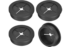 QUARKZMAN 4pz Passacavo per Scrivania, 1-9/16 Pollici (40mm) Passacavo in Gomma Flessibile Copertura Foro Filo per Organizzatore Cavi Scrivania Computer, Nero
