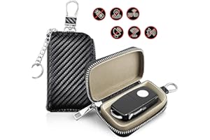FOXNSK 2 Pcs Faraday Car Key Case, Faraday Cage Car Key Protector RFID Signal Blocking Anti-Theft Pouch Anti-Hacking Case Blocker