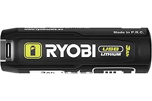 RYOBI - Batería USB de Litio (4 V, 3,0 Ah, Compatible con la Gama USB de Litio y útil como batería Externa, Viene con Cable USB-C – RB4L30