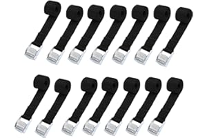 GAYISIC Lashing Straps, 14 Pcs Ratchet Tie Down Straps Fastening Lashing Straps Tensioning Belts Luggage Straps, ​Adjustable Straps with Buckle for Bicycle Carrier Cargo Trailer Car Luggage (2.5 cm x 3 m)