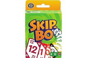 Mattel Games Skip-Bo kortspel från 7 år, 2–6 spelare | Klassiskt sekvensspel för barn, tonåringar och familjekvällar, färgblindhetsanpassad kortlek, från 7 år, JMM20