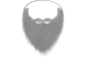 Lusofie Fake Beard Grey Fake Moustache Self Adhesive Fake Mustache Stick on Moustache Flannel False Moustache Novelty Moustache Props Prom Fake Whisker Party Costume Christmas Supplies Decorations