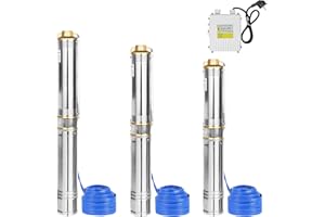 FIVMEN Pompa per pozzi profondi, 230 V, diametro 92 mm, in acciaio inox con portata 0,37 KW, 4000 l/h, pompa a pressione sommersa per alloggiamento