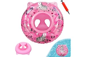 AOREETY Baby Swimming Float Seat, Cartoon Inflatable Toddler Pool Swimming Ring with Double Handle, Animal Water Waist Float Toy for Age 6-36 Months Babies Toddlers