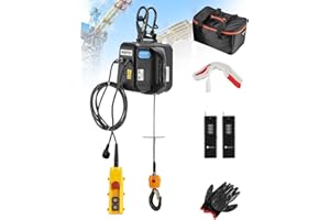 NEWTRY Polipasto Eléctrico Pro 500KG 1600W con Mando Inalámbrico 100m×2 más Mando con Cable 5m, Ganchos Dobles Más Seguros, Con manual en español
