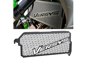 QJY-MOTOR PART-STORE V.ersys 650 2015-2023 Moto Radiatore Griglia Protezione per Kawasaki KLE650 V.ersys 650 2015-2019 2020 2021 2022 2023- Nero