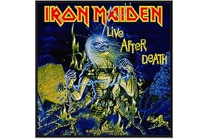 Iron Maiden Patch Live After Death Logo Official Black Woven (10cm x 11cm) One Size