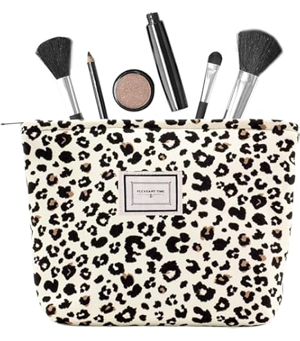 VEGCOO Kosmetiktasche Leopardenmuster – Wasserdicht, Leicht, Kompakt, Für Handtasche, Reise & Gym