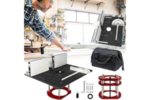 VKE Mesa Fresadora, Kit de Sistema de Elevación de Mesa para Fresadoras, con Sistema Elevación 51 mm, Fresadora para Madera para Fresadora para Madera de 64-66 mm Aluminio (Juego Begro)