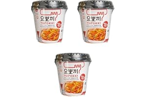 Topokki Pamai Pai Dreierpack: 3 x 140g YOPOKKI Reiskuchen SWEET & SPICY Rice Cake Sauce, 420.0 grams