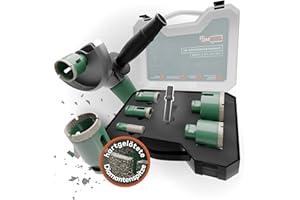 Das exklusive Diamantbohrer Set von Fairmo (5 Teile inkl. M14 Adapter) - Diamantbohrkronen Fliesenbohrer Set 68mm, 50mm, 35mm, 25mm, 20mm - Bohrkrone für harte Fliesen, Keramik, Beton, Feinsteinzeug