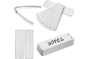 CIATBYYJ Lot de 30 étiquettes en aluminium pour plantes d'extérieur, étiquettes de plantes en métal, étiquettes d'arbre avec fil métallique, marqueurs métalliques double face pour marqueurs de plantes,