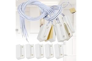 Benaton 5 Pièces Magnétique Roseau Interrupteur, Interrupteur Magnétique Câblage NO/NC Capteur de Porte Encastré Fenêtre Cachée Contact, MC-38 Capteur de Porte magnétique, pour portes et fenêtres bois