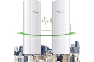 ADALOV Ponte Wireless Gigabit, 5.8GHz 3KM Punto-Punto da Esterno, Antenna High Gain 14dBi e Staffe per Palo, IP65 Impermeabile,Estende la Rete a Dipendenze/Negozio/Fienile/Garage (CPE365)