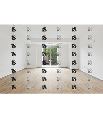 12 stuks 18e verjaardag decoraties kit, inclusief zwart goud gelukkig 18e verjaardag banner, driehoek vlag banner en confetti latex ballonnen decoraties voor vrouwen meisjes verjaardagsfeestje