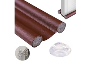 JANDTEK Paraspifferi sottoporta d'ingresso fredda e calda - Paraspifferi porta blindata per impedire l'ingresso di polvere e insetti - Guarnizione porta esterne ed interne regolabile fino 96cm (marron tope)