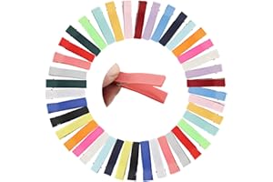 YOOSIT Lot de 40 pinces à cheveux en tissu gros-grain entièrement doublées en métal avec motif crocodile et bec de canard - Pour bébé fille et enfant