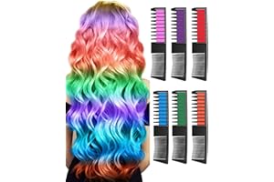 NOMOY Hair Chalk Comb, 6 colori professionali pastelli per capelli colorati, strumento per bambini party cos-play, fai da te per Natale, regali di Natale