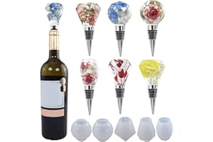 FZSECRIU Stampi per Resina epossidica, resina epossidica trasparente kit, 10 Pezzi DIY Tappo per Vino stampi Silicone per Resina epossidica, Resina epossidica.