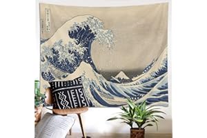 LB Onda dell'oceano Arazzo 150x100cm Mare agitato,giapponese Arazzo Appeso Parete per Soggiorno Camera da Letto Dormitorio Murale Decorazione,Festa sfondo