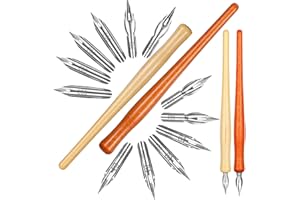 Tyqour Zestaw 2 szt. uchwytów na pióra i uchwyty, do kaligrafii, kaligrafii, z 12 piórami, pióro do kaligrafii, pióro do pisania, malowania, dla artystów