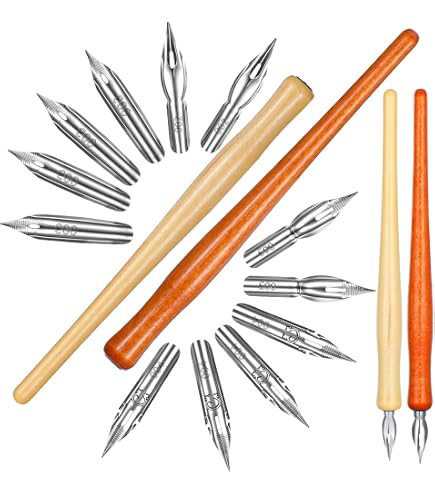 Plume De Calligraphie Avec 10 Plumes Et 3 Porte-Stylos - Kit Complet Pour Dessin, Croquis Et Cartographie