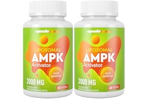 MECHICOCO Liposomale AMPK Aktivator Kapseln 2000 mg(2 Packung),6-in-1 Formel mit Berberin HCL,Quercetin Dihydrat, und Resveratrol,für Antioxidative Unterstützung und Zelluläre Regulation,Ohne Soja,Ohne Gluten