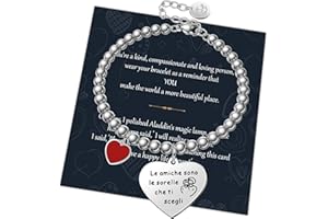 Chritice Regali Natale Donna Regalo Natale Amica Mamma Nonna, Bracciale Donna Acciaio con Frasi Bracciale Amicizia Regalo Amica Bracciale Donna Amicizia Regalo Donna Natale Regalo Ragazza