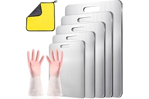 WOZLOIFY Tagliere Da Cucina Acciaio Inox 316 In Alimentare Titanium Cutting Board Doppia Faccia, Senza BPA, Ideale Per Carne, Pane, Verdura E Frutta (39 x 28 cm)